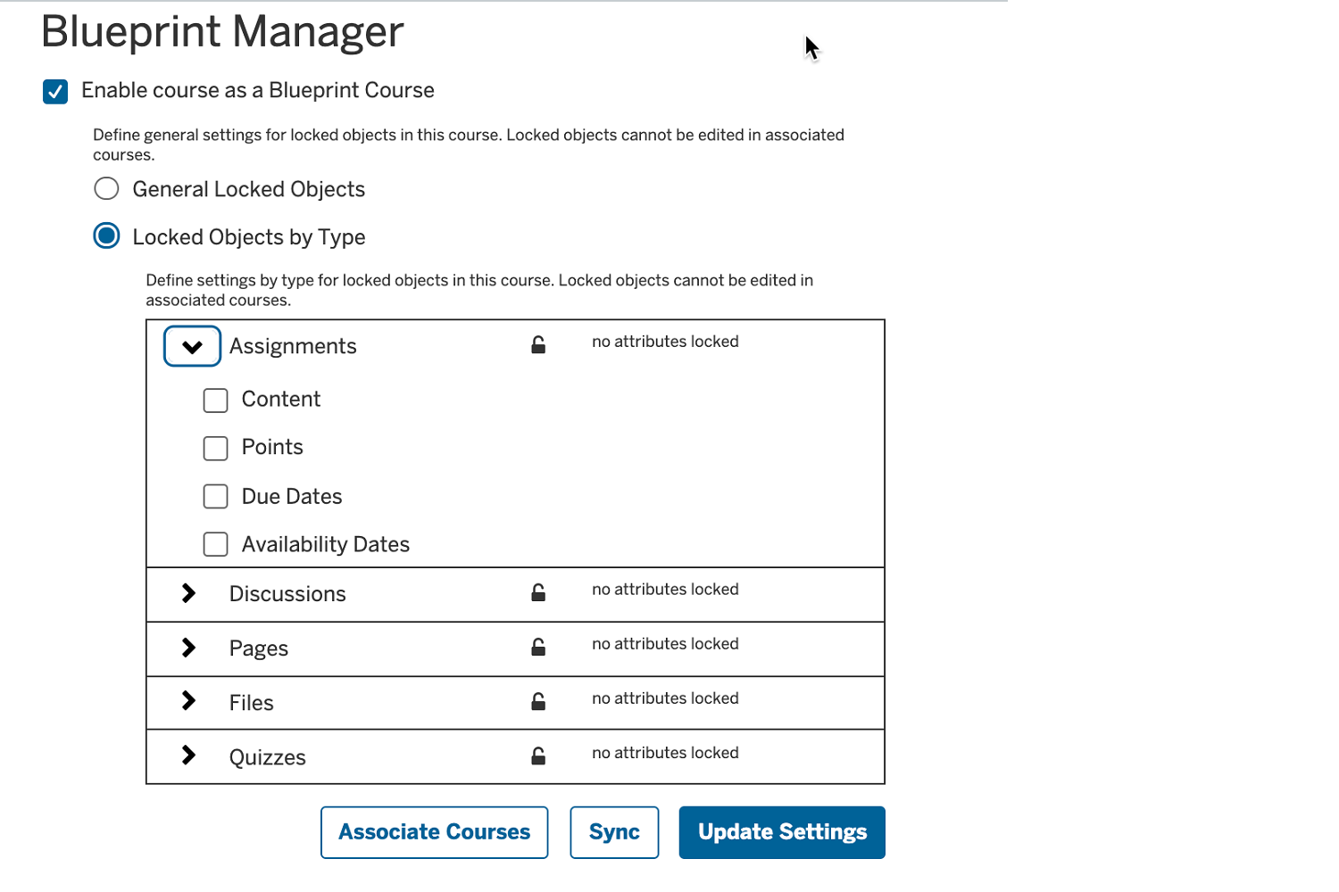 Image of Blueprint Manager user interface.