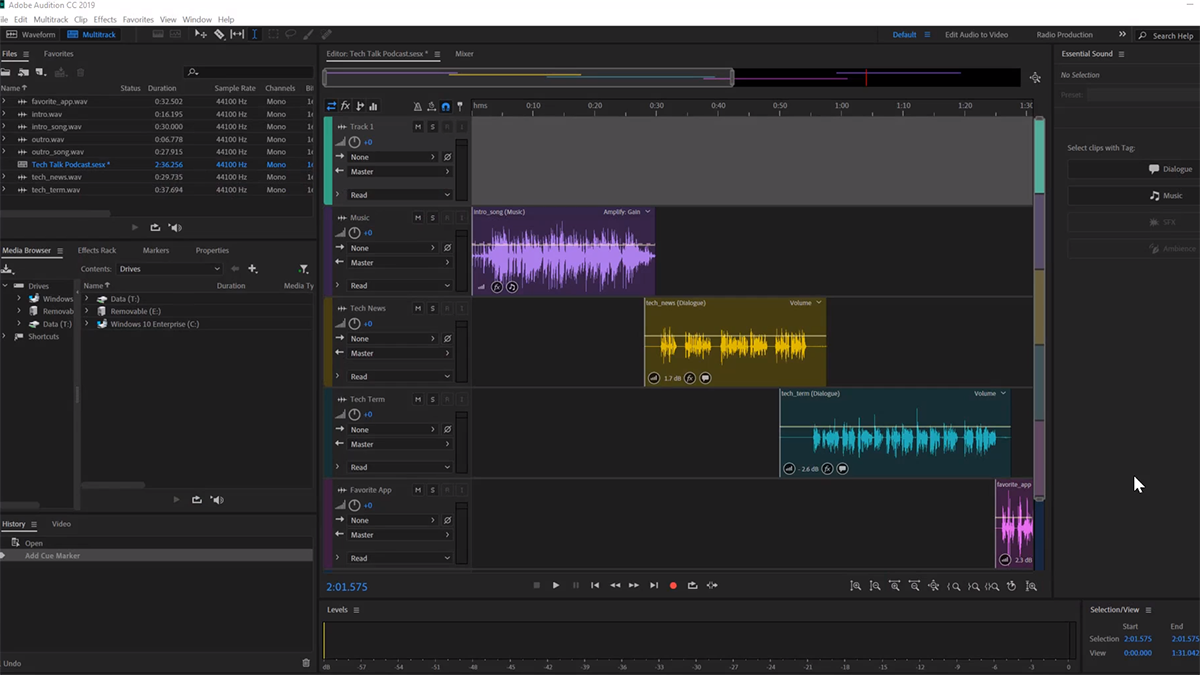 adobe audition how to add more tracks